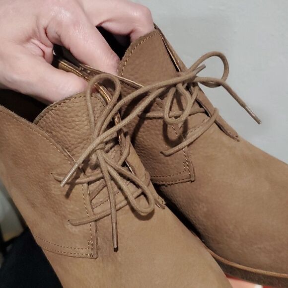 Lucky Brand Leather Wedge Junes Ankle  Boots in Tan Size 7M - Picture 10 of 13